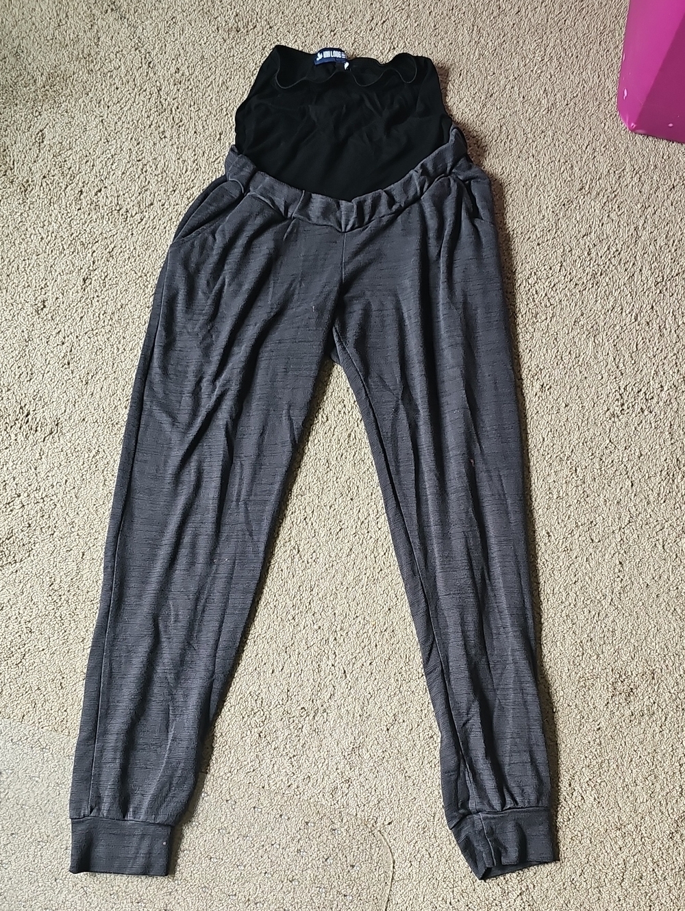 Women's Black & Charcoal Maternity Joggers